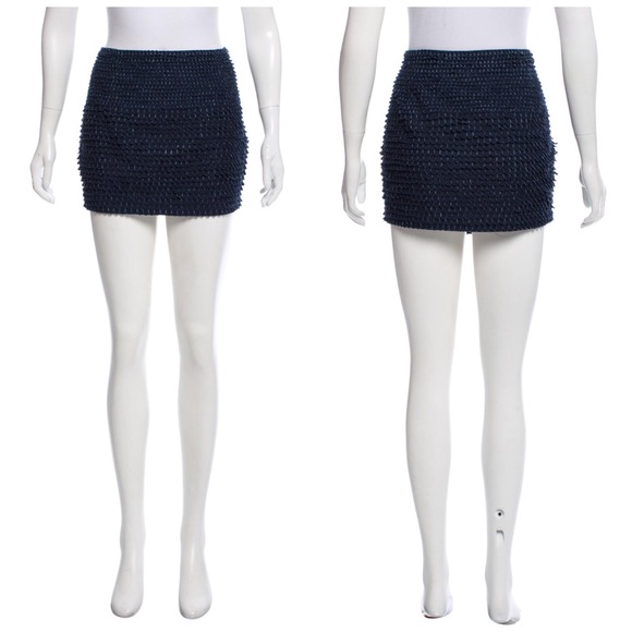 Haute Hippie Navy Scalloped Mini Skirt - Picture 3 of 14